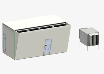 NEWtainer® Modul+ Abluftbehandlung durch Luftwäscher und Schalldämpfermodul
